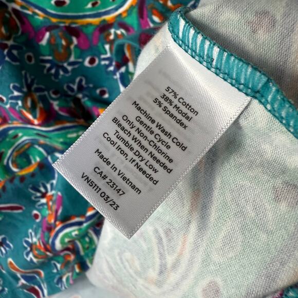 Talbots green pink paisley knit top size S - Picture 6 of 8